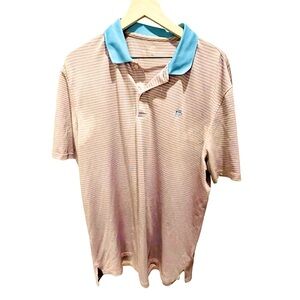 Southern Tide Polo Shirt - Light Blue and Pink Stripes